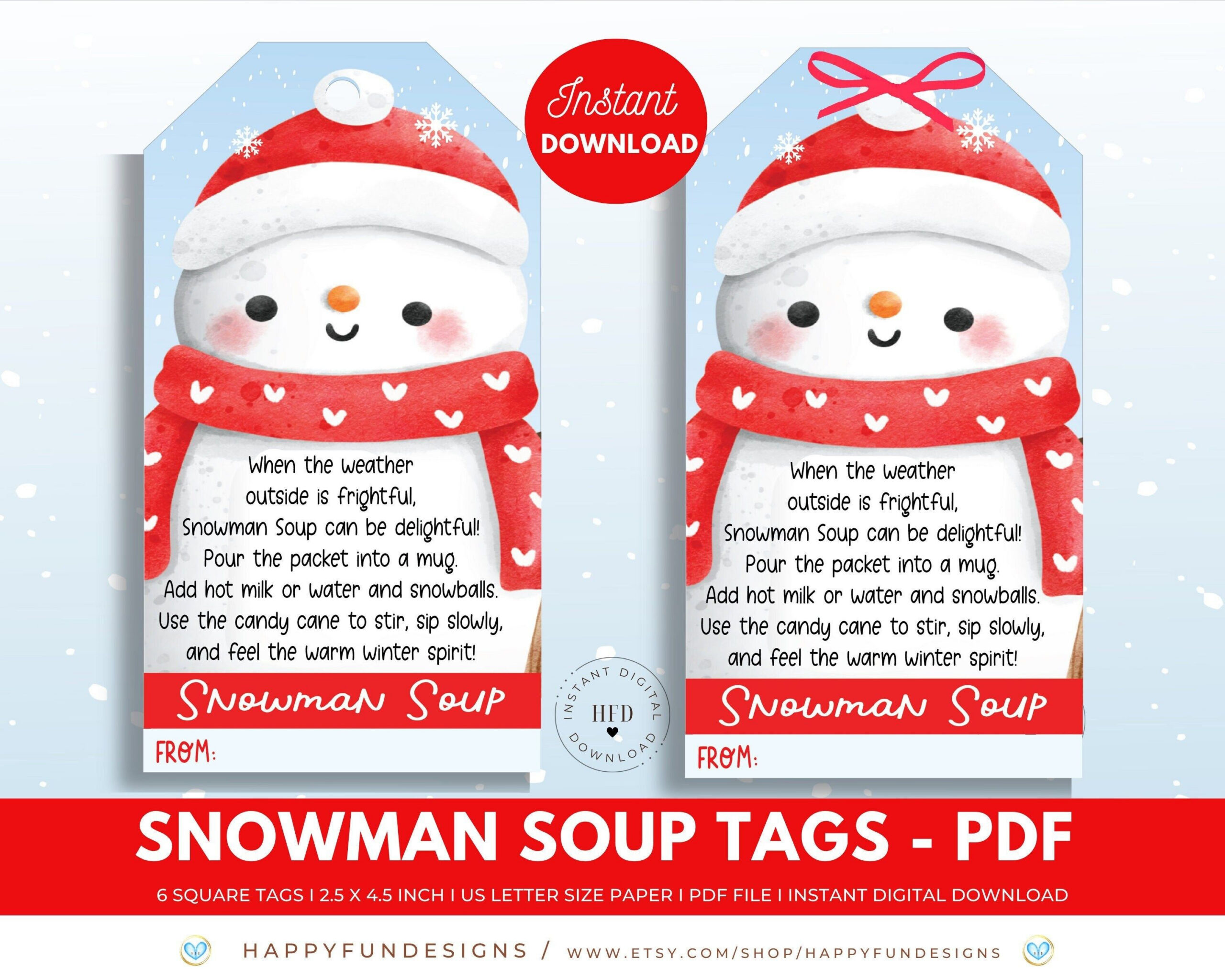 Snowman Soup Tag Printable, Snowman Soup Treat Bag Topper, Pta pertaining to Snowman Soup Printable Free Download