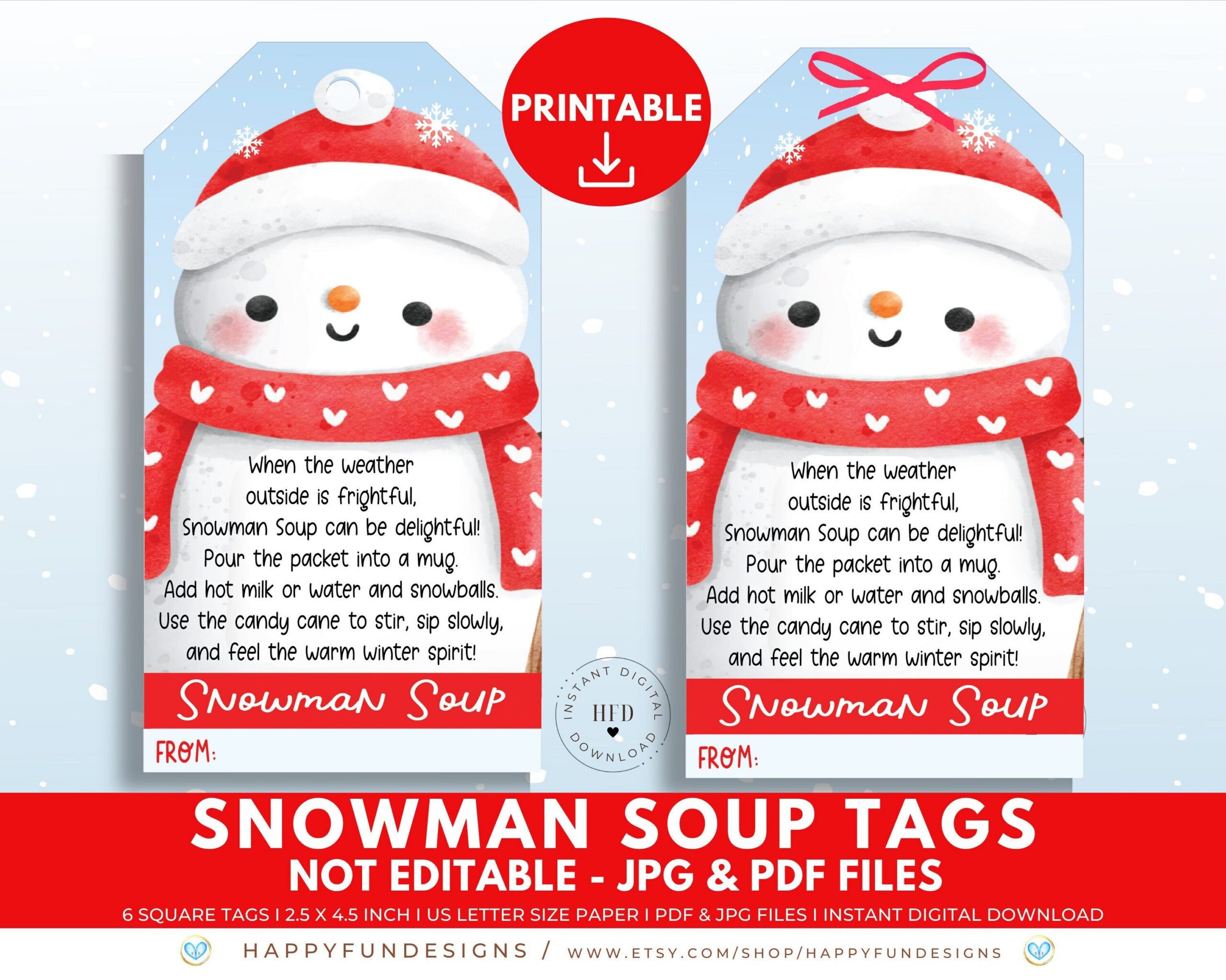 Snowman Soup Tag Printable, Snowman Soup Treat Bag Topper, Pta throughout Snowman Soup Printable Labels