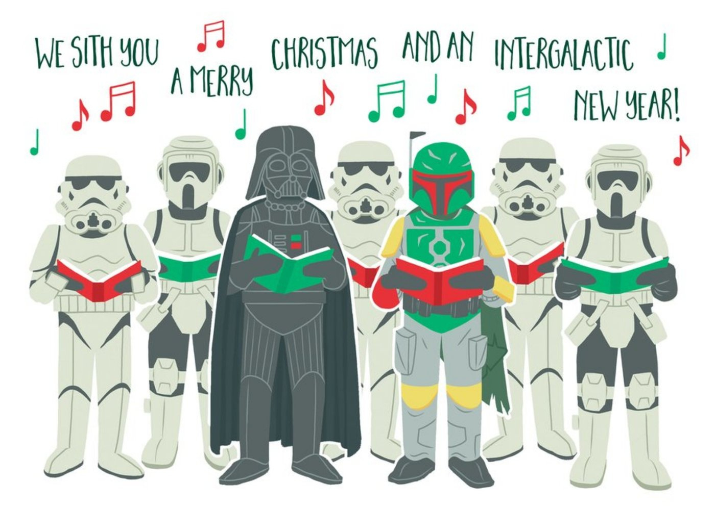 Star Wars Merry Christmas And And Intergalatic New Year Card | Moonpig inside Star Wars Printable Christmas Card