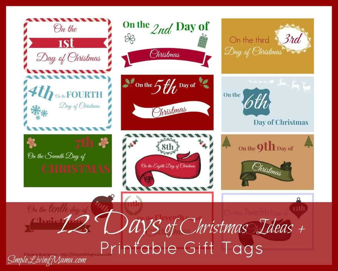 The 12 Days Of Christmas Ideas + Printable Gift Tags - Simple pertaining to Free Printable 12 Days Of Christmas Tags
