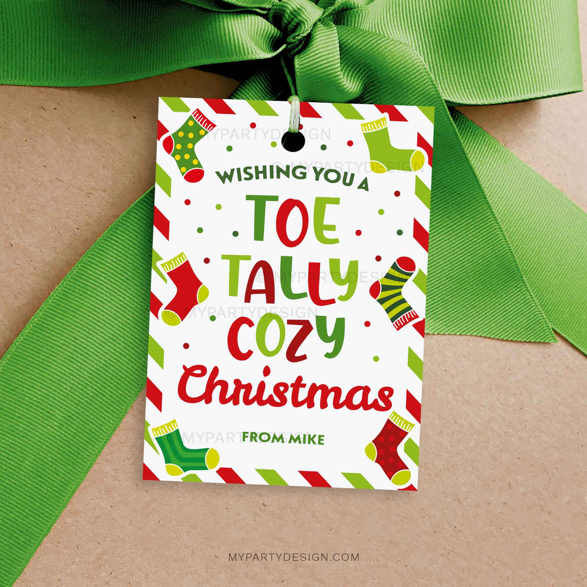 Toetally Cozy Christmas Socks Gift Tag, Printable Pdf - My Party inside Cozy Socks Christmas Gift Tags Printable Free