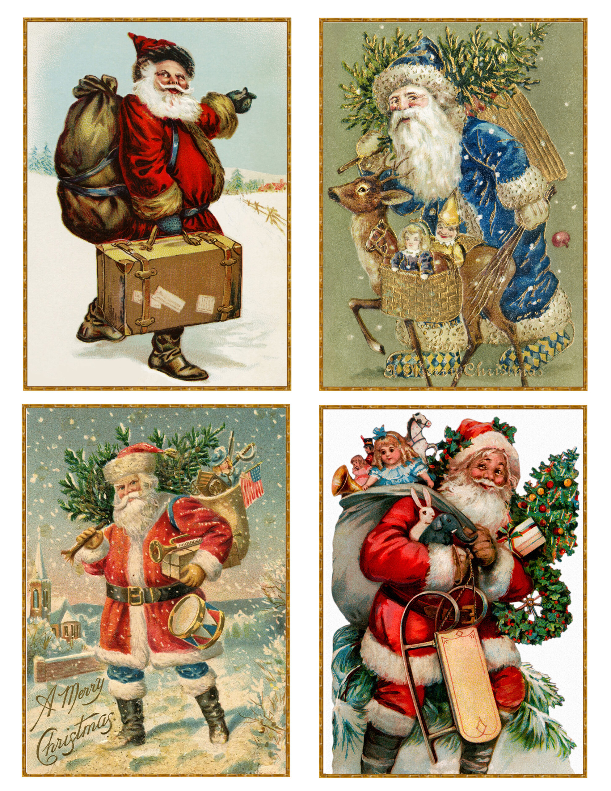 Vintage Santa Printable Gift Tags | Centsational Style inside Vintage Printable Christmas Tags