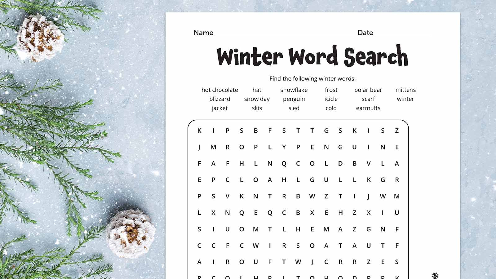 Winter Word Search: Free Printable Worksheet Plus Answer Key with regard to Winter Holiday Word Search Printable Free